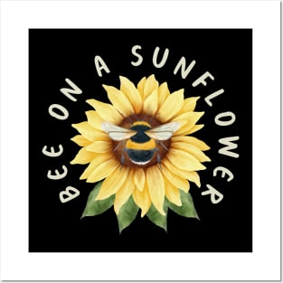 Bee On A Sunflower Posters and Art